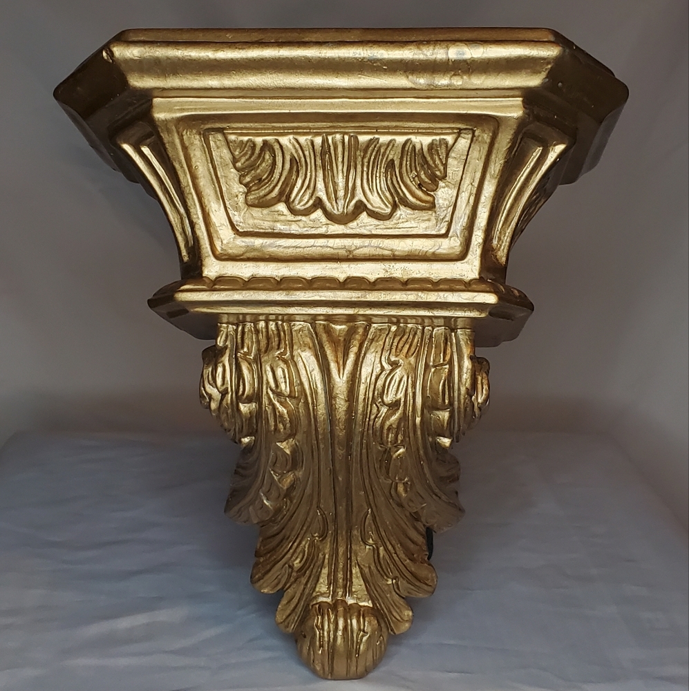 Vintage Gold Wall Scone Shelf